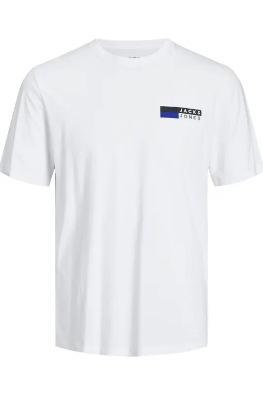 Essentials Pamuklu Slim Fit Bisiklet Yaka T Shirt Erkek T SHİRT 12233999 - BEYAZ-MAVİ - 4