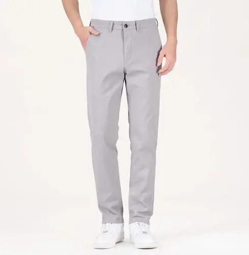 ESSYSHE Erkaklar uchun Chinos Shimlari Kundalik Xaki Slim Fit Shimlari Cho'ziladigan Toraytirilgan Shimlari - 4