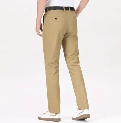 ESSYSHE Men’s Chinos Pants Casual Khaki Slim Fit Pants Stretch Tapered Slacks - ESSYSHE CHINOS (1)