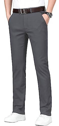 ESSYSHE Erkek Slim Fit Chino Pantolon Esnek Günlük Kaki Pantolon - 1