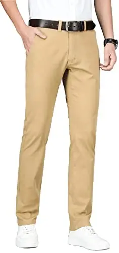 ESSYSHE Men’s Slim Fit Chino Pants Stretch Casual Khaki Pants for Men - 1