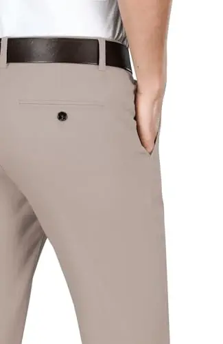 ESSYSHE Men’s Chinos Pants Casual Khaki Slim Fit Pants Stretch Tapered Slacks - 3
