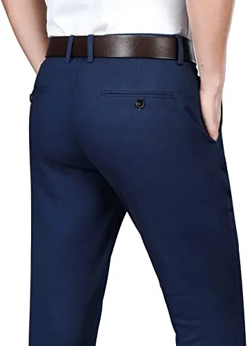 ESSYSHE Men’s Chinos Pants Casual Khaki Slim Fit Pants Stretch Tapered Slacks - ESSYSHE CHINOS (1)