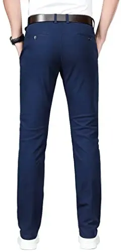 ESSYSHE Men’s Chinos Pants Casual Khaki Slim Fit Pants Stretch Tapered Slacks - 4