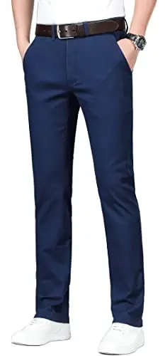 ESSYSHE Men’s Chinos Pants Casual Khaki Slim Fit Pants Stretch Tapered Slacks - 5