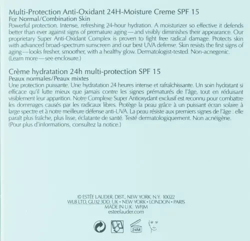Estee Lauder DayWear Multi Protection Anti Oxidant 24H Moisture Creme SPF 15 for All Skin Types 1.7 oz - 5
