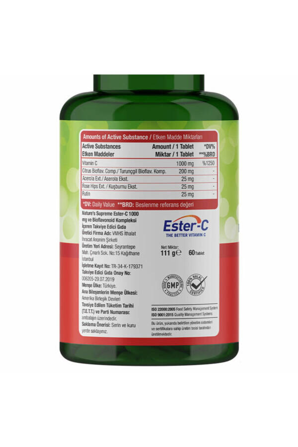 Ester-C 1000 Mg Vitamin C 60 Tablets - 3