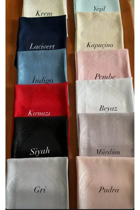 Etamin Embroidery Prayer Set Bundle Prayer Rug 2 Towels-Green - 4