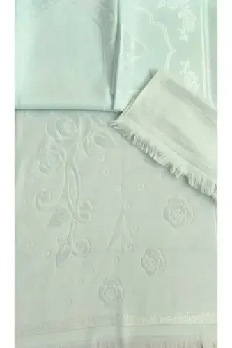 Etamin İşlemelik Seccade Takımı Bohça Seccade 2 Havlu-Yeşil - GONCA TEKSTİL (1)