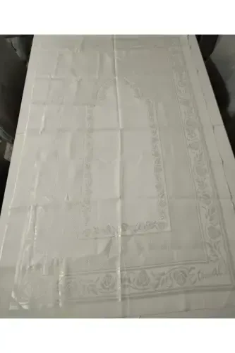 ETAMİN İŞLEMELİK TEK SECCADE VE KÜÇÜK BÜYÜK HAVLU . İŞLEMELİK SECCADE VE HAVLU 3 LÜ SET.-KAPPİÇİNO - 5