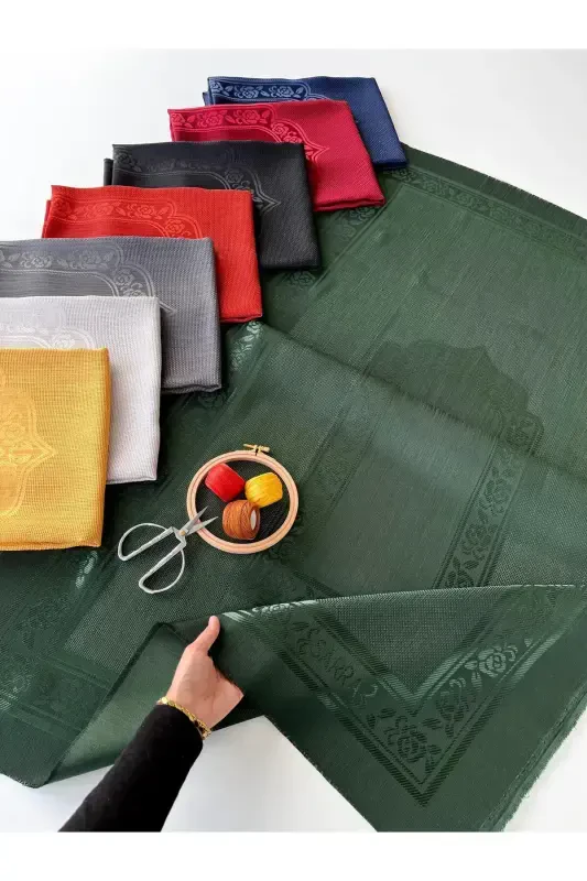 Etamin Panel Prayer Rug - Claret Red-Claret Red - 3