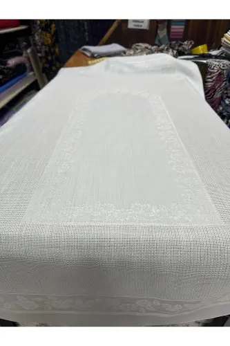 Etamin Seccade İşlemelik Kumaş KREM - Krem - AKELLA (1)