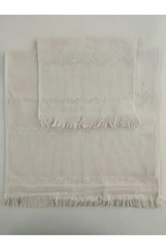 ЭТАМИН ВЫШИВКА ОДИНАРНЫЙ НАМАЗЛЫК И МАЛЕНЬКОЕ БОЛЬШОЕ ПОЛОТЕНЦЕ. ВЫШИВКА НАМАЗЛЫК И ПОЛОТЕНЦЕ 3 ШТ. - КАППУЧИНО - 3