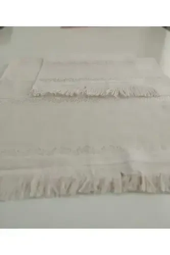 ЭТАМИН ВЫШИВКА ОДИНАРНЫЙ НАМАЗЛЫК И МАЛЕНЬКОЕ БОЛЬШОЕ ПОЛОТЕНЦЕ. ВЫШИВКА НАМАЗЛЫК И ПОЛОТЕНЦЕ 3 ШТ. - КАППУЧИНО - 4