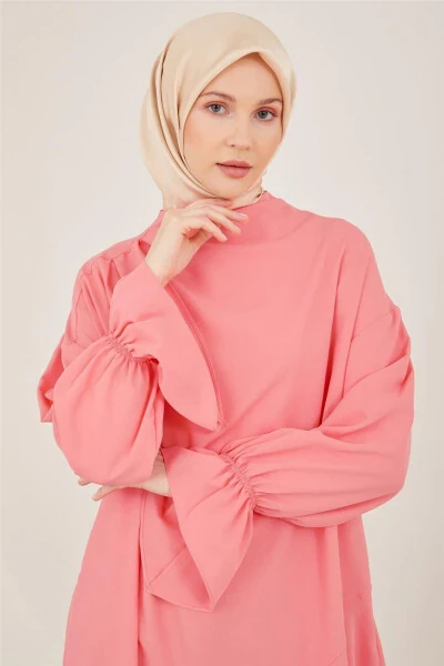 Etek Ucu Volanlı Tunik 23y4423 Şeker Pembe - 3