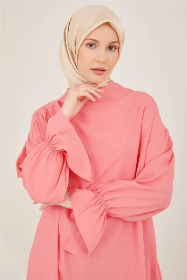 Etek Ucu Volanlı Tunik 23y4423 Şeker Pembe - 3