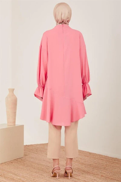 Etek Ucu Volanlı Tunik 23y4423 Şeker Pembe - 4