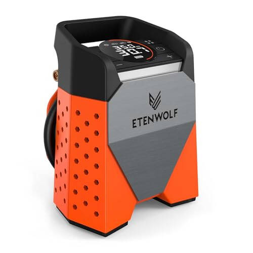ETENWOLF ZEPHYR S3 Tire Inflator Portable Air Compressor, 1 Min Fast Inflation and 100% Duty Cycle, 160 PSI Air Pump for Cars, SUVs, Bikes, Balls (Vivid Orange) - 1
