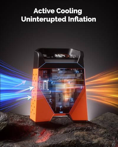 ETENWOLF ZEPHYR S3 Tire Inflator Portable Air Compressor, 1 Min Fast Inflation and 100% Duty Cycle, 160 PSI Air Pump for Cars, SUVs, Bikes, Balls (Vivid Orange) - 4