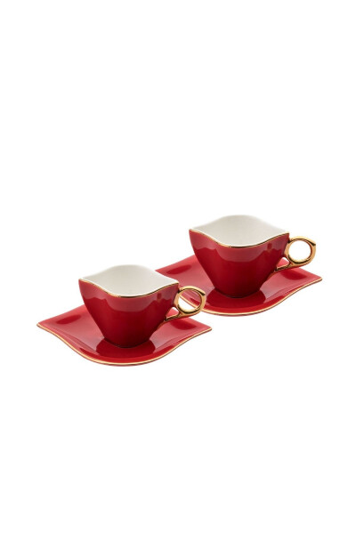 Eternal Love 2 Person Coffee Cup Set Red 100 ml - 3