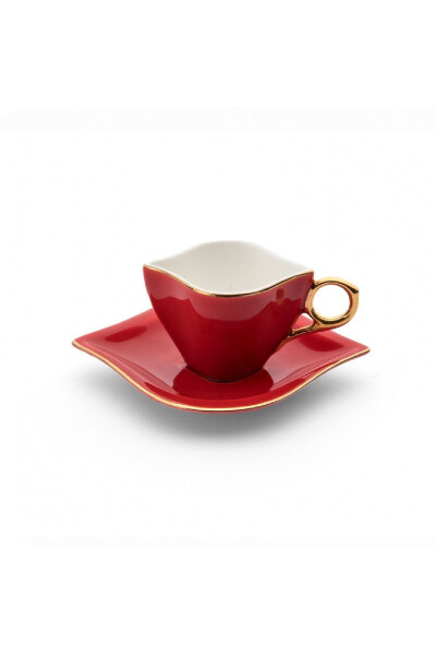 Eternal Love 2 Person Coffee Cup Set Red 100 ml - 4