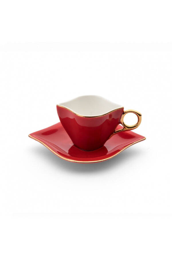 Eternal Love 2 Person Coffee Cup Set Red 100 ml - 4