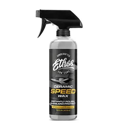 Ethos Ceramic Speed Wax - Ceramic Coating for Cars - Ceramic Coating Car Wax Spray - Ceramic Car Wax Polish Hydrophobic Top Coat Polish Formulated With Reactive Sio2 Copolymers - ETHOS HANDCRAFTED CAR CARE