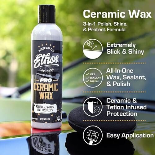 Ethos Ceramic Wax - Aerospace Coating Protection | Ceramic Polish and Top Ceramic Coat | Ceramic Car Coating | Slick, Hydrophobic Finish - 14