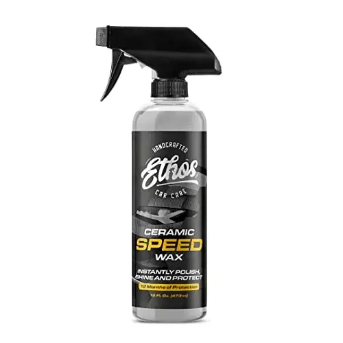 Ethos Ceramic Speed Wax – SiO2 Ceramic Coating Spray for Cars – Hydrophobic Car Wax Spray Top Coat Polish – High Gloss Shine, Ceramic Spray Wax – 12+ Month Protection 