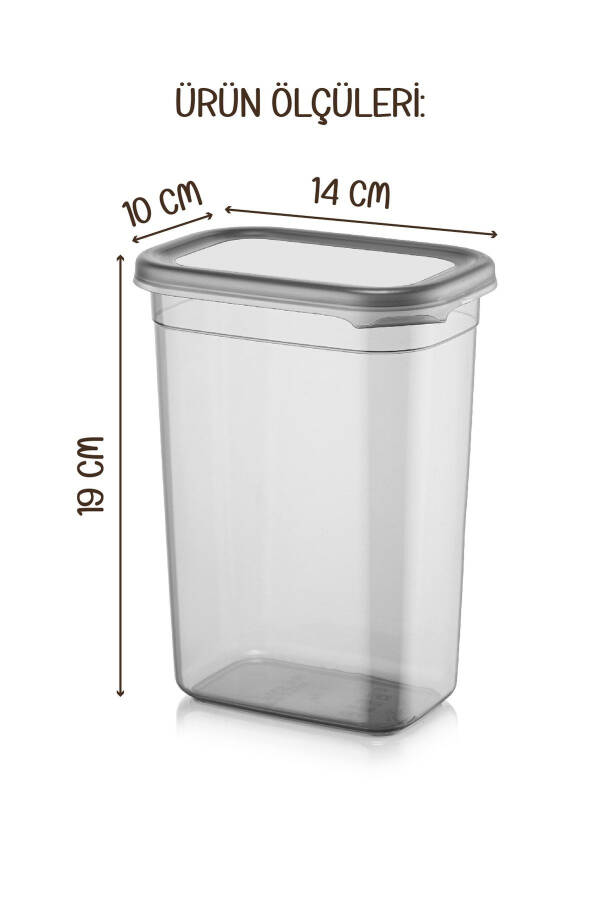 Etiketli 1500 ml 4lü Peggy Dikdörtgen Deterjan Saklama Kabı Seti Antrasit - 2