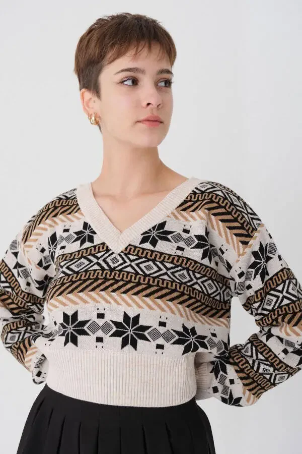 Этнический свитер с узором K3145-c3 - 1
