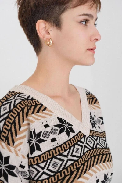 Этнический свитер с узором K3145-c3 - 3