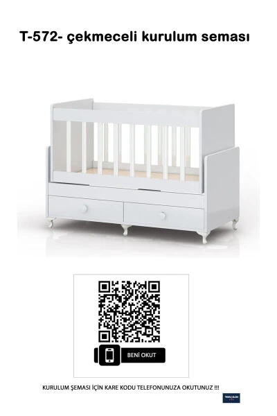 Ётоқли, тебранувчи, она ёнидаги чақалоқ бешиги 60 x 120 - 5