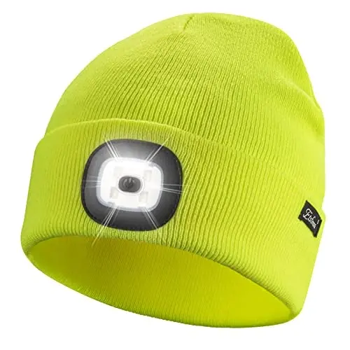 Etsfmoa Unisex Beanie with The Light Gifts for Men Dad Father USB Rechargeable Caps 