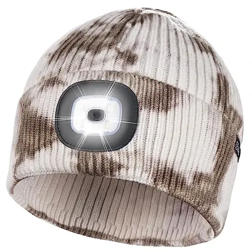 Etsfmoa Unisex Beanie with The Light Gifts for Men Dad Father USB Rechargeable Caps 