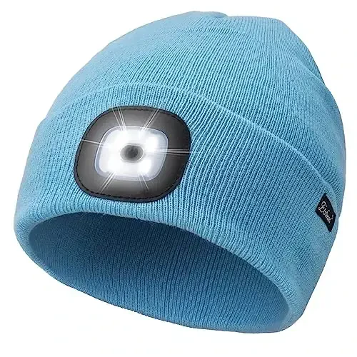 Etsfmoa Unisex Beanie with The Light Gifts for Men Dad Father USB Rechargeable Caps - 1