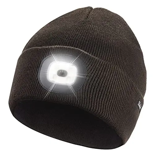 Etsfmoa Unisex Beanie with The Light Gifts for Men Dad Father USB Rechargeable Caps - ETSFMOA