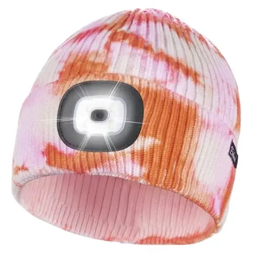 Etsfmoa Unisex Beanie with The Light Gifts for Men Dad Father USB Rechargeable Caps - 1