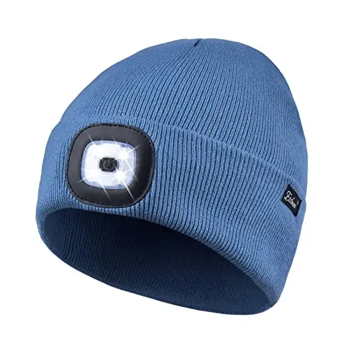 Etsfmoa Unisex Beanie with The Light Gifts for Men Dad Father USB Rechargeable Caps - 1