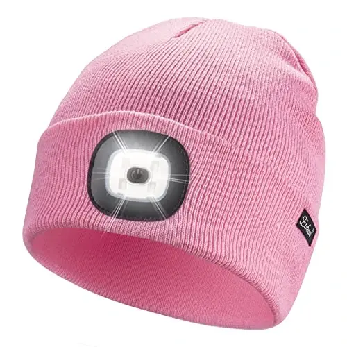 Etsfmoa Unisex Beanie with The Light Gifts for Men Dad Father USB Rechargeable Caps - 1