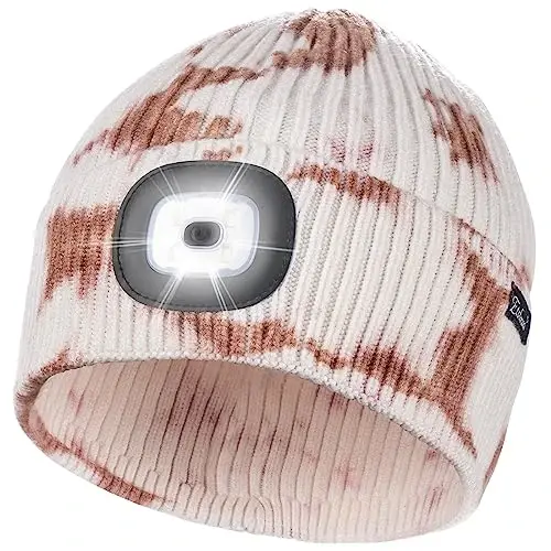 Etsfmoa Unisex Beanie with The Light Gifts for Men Dad Father USB Rechargeable Caps 