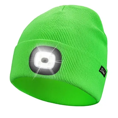 Etsfmoa Unisex Beanie with The Light Gifts for Men Dad Father USB Rechargeable Caps - ETSFMOA