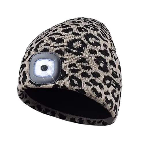 Etsfmoa Unisex Beanie with The Light Gifts for Men Dad Father USB Rechargeable Caps 