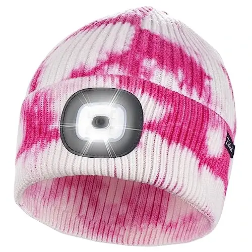 Etsfmoa Unisex Beanie with The Light Gifts for Men Dad Father USB Rechargeable Caps 
