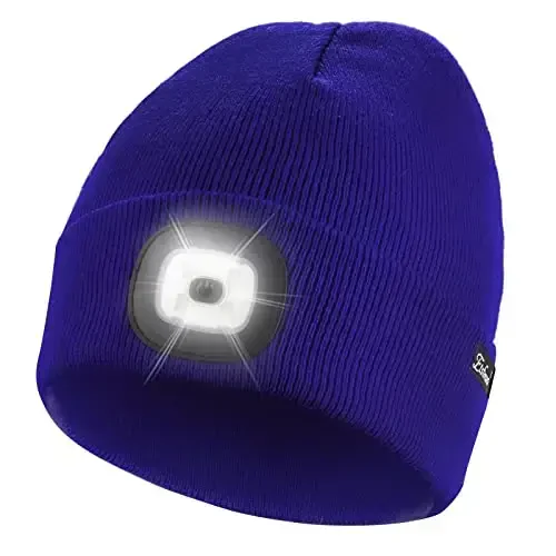 Etsfmoa Unisex Beanie with The Light Gifts for Men Dad Father USB Rechargeable Caps 