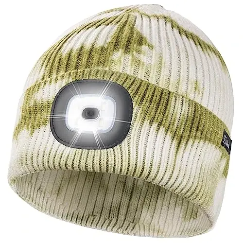 Etsfmoa Unisex Beanie with The Light Gifts for Men Dad Father USB Rechargeable Caps - 1