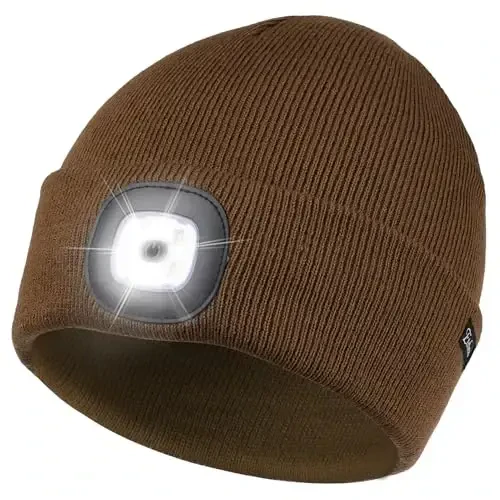 Etsfmoa Unisex Beanie with The Light Gifts for Men Dad Father USB Rechargeable Caps - ETSFMOA (1)