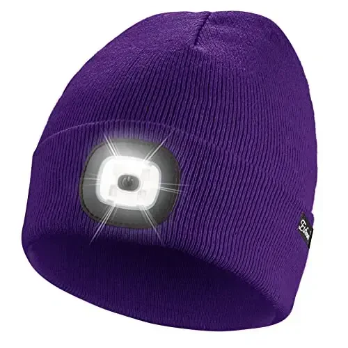 Etsfmoa Unisex Beanie with The Light Gifts for Men Dad Father USB Rechargeable Caps 