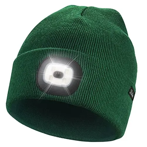 Etsfmoa Unisex Beanie with The Light Gifts for Men Dad Father USB Rechargeable Caps - ETSFMOA