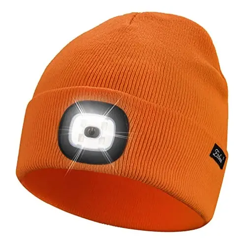Etsfmoa Unisex Beanie with The Light, Gifts for Men Dad Father Winter Caps | Hands Free Lighted Hat,Soft Warm and Comfortable , Ideal for walking the dog and working outdoors at night - 1
